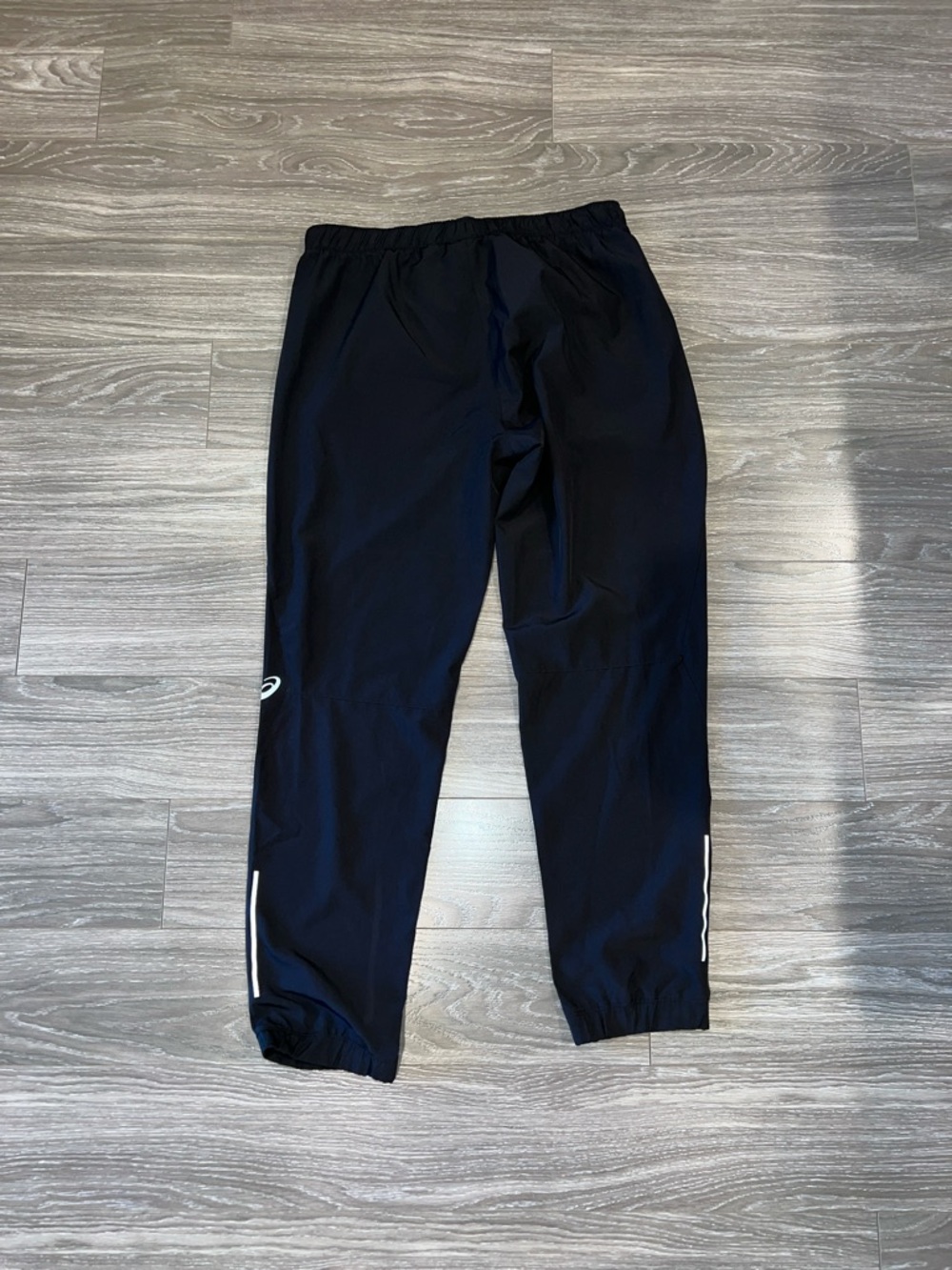 Asics Black Running Track Pants With Reflective Accent View 4